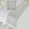 The HomeCentric King/Queen/Twin Silver Luxury King 90"x18" Bed Runner Without by TheHomeCentric