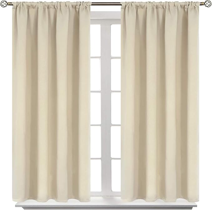 BGment Beige Blackout Curtains 40 Inches Long by BGment