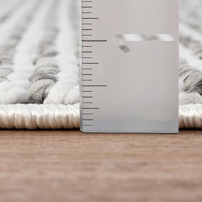 LUXE WEAVERS Solid Machine Woven White Dark Gray 9x12 Area Rug, Indoor - Image 9