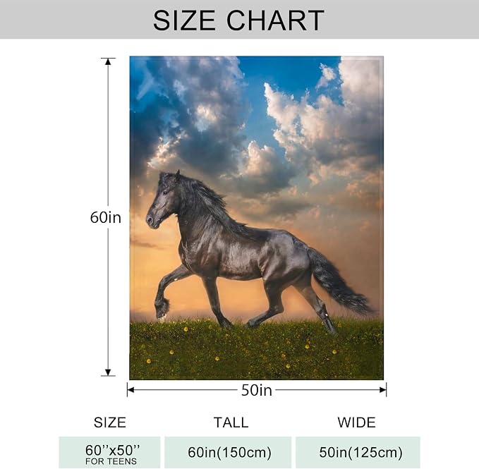 Strong Horse Throw Blanket for Couch, Super Soft Fuzzy Throws Warm Comfortable - Image 4