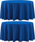 Round Tablecloth 132 Inch 2 Pack Royal Blue Tablecloths Washable Decorative by AOCOZHomeLifeMuseum