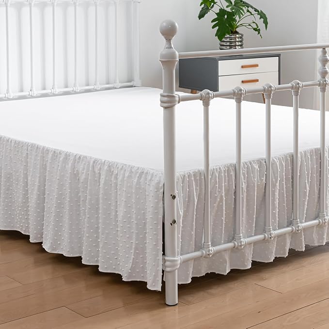 Tufted Dot Bed Skirt Full Size Ruffled Bed Skirt - Image 2