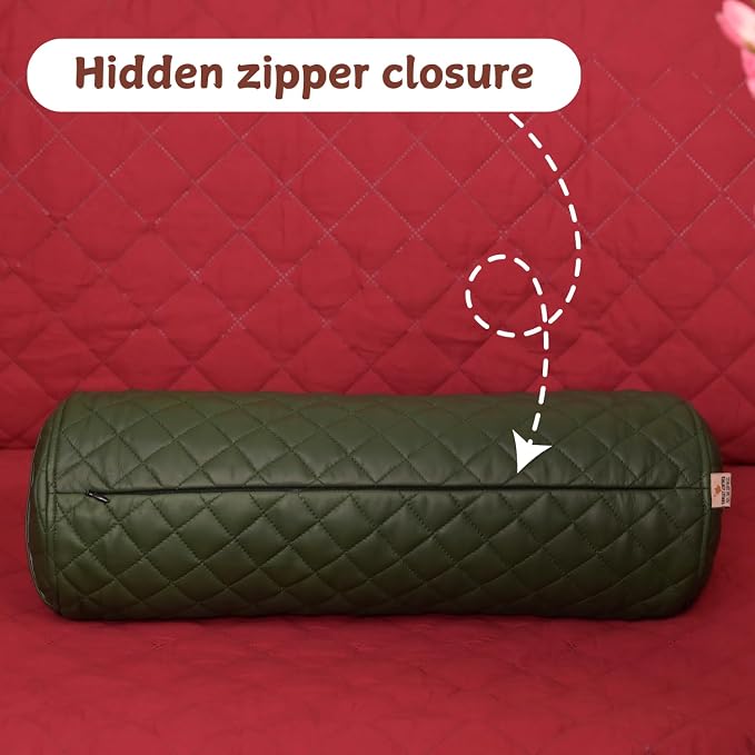 Neck Roll Pillow Cushion Cover, 24x5 Inch Full Moon Round Bolster Pillow Case - Image 5