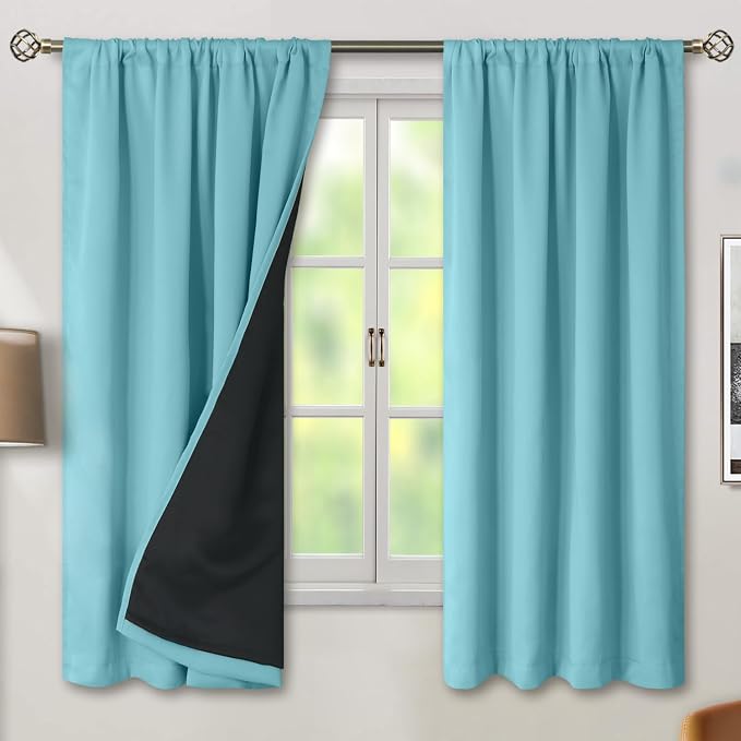 BGment 100% Blackout Curtains for Bedroom 63 Inch Length, Full Room Darkening by BGment