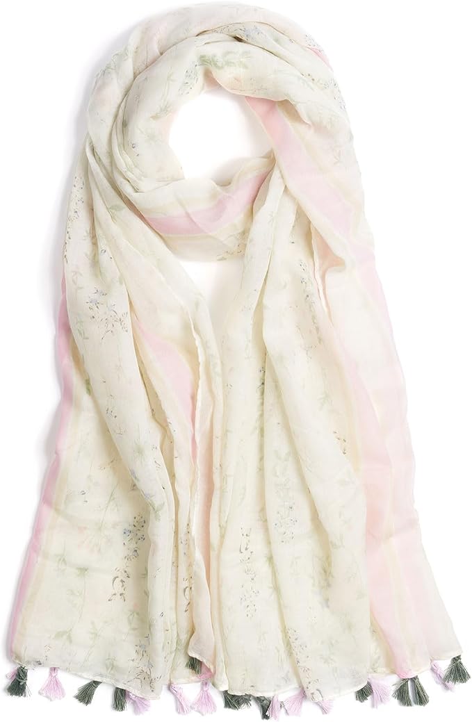 Scarf for Women Lightweight Soft Floral Leopard Printed Scarves Fall Winter by QIUTIMIY
