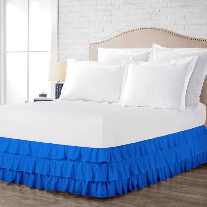 Multi-Ruffle Bed Skirt, Soft Multi Ruffle Bed Skirt Elastic Dust Ruffles - Image 2