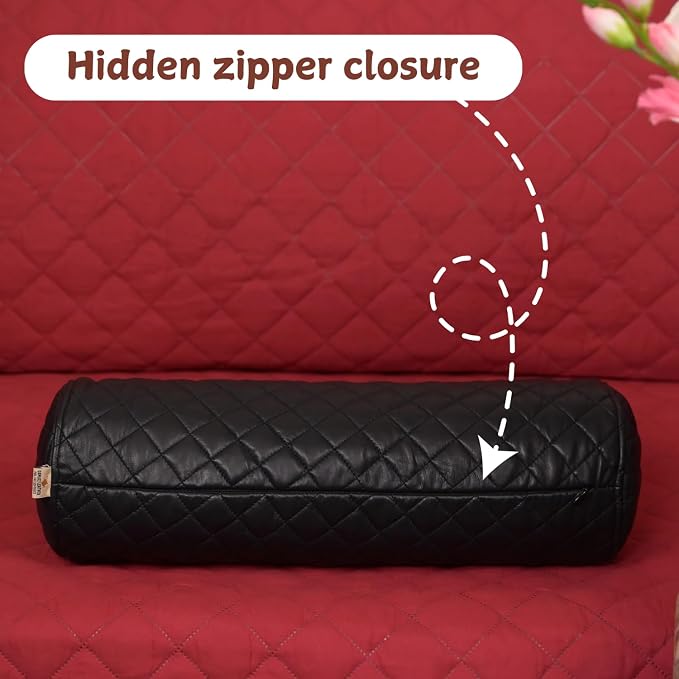 Neck Roll Pillow Cushion Cover, 18x6 Inch Full Moon Round Bolster Pillow Case - Image 5
