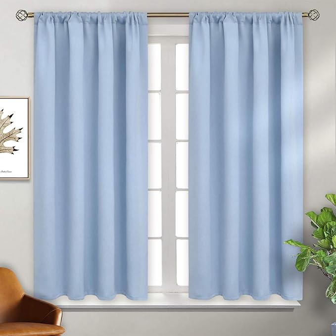 BGment Baby Blue Room Darkening Curtains 54 Inches Length by BGment