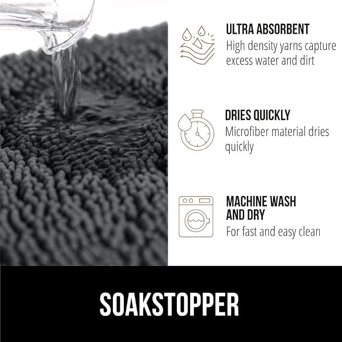 GORILLA GRIP SOAKSTOPPER Dog Door Mat, 36x24 Machine Washable Rug Absorbent - Image 4