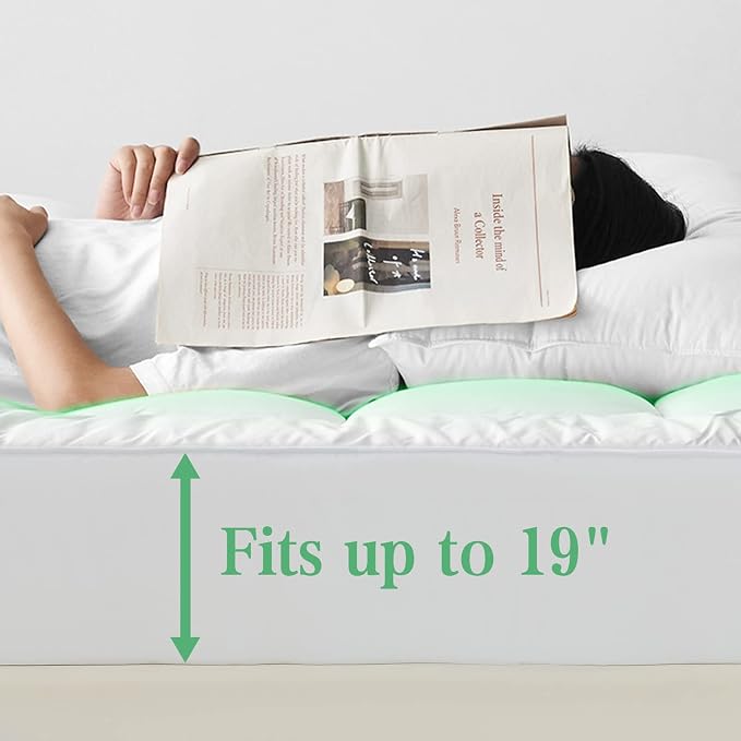UNILIBRA Twin Size Mattress Pad Cooling Rayon from Bamboo, Quilted Fitted - Image 6