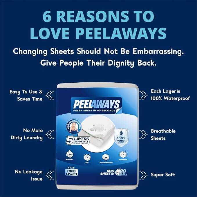 PEELAWAYS Crib-A-Peel Disposable Waterproof Crib Sheets - Image 4