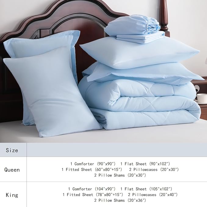NTBAY Queen Comforter Set with Sheets, 7 Pieces Soft and Breathable Queen - Image 7