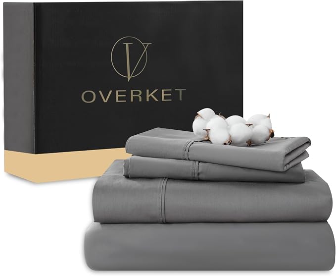 100% Egyptian Cotton Sheets Cal King Sheet Set 4PCS 1000 Thread Count Sateen by overket