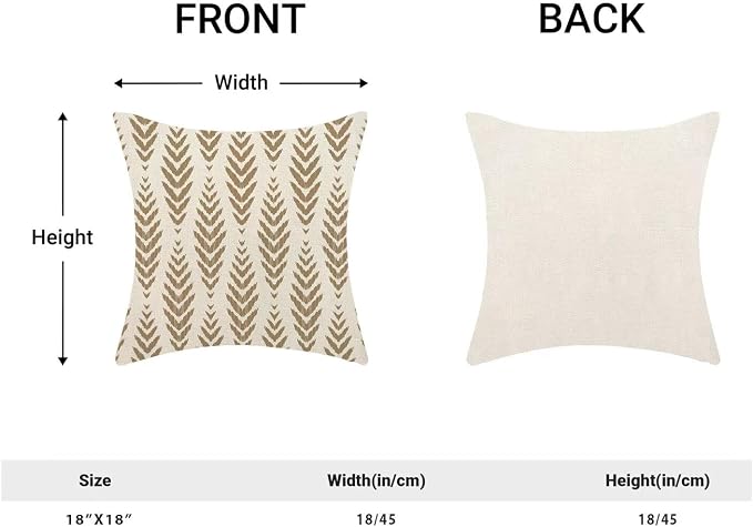 BETGINY Tan Khaki Boho Pillow Covers 18 x 18 Inch Pack of 2, Bohemian Ethnic - Image 2