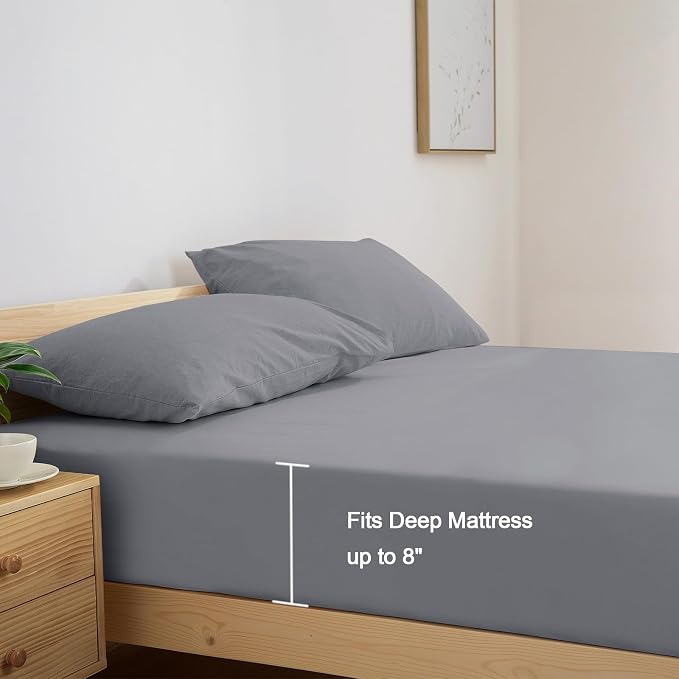 SPRINGSPIRIT Sleeper Sofa Queen Sheets Set, 4 Piece Bed Sheets Set Up to 8" - Image 3