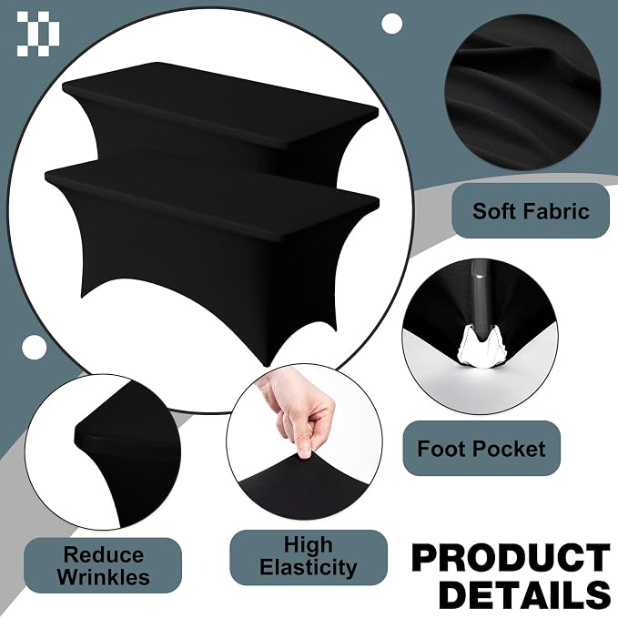 Trlyc 2 Pack 4FT Spandex Table Cloth - Image 3