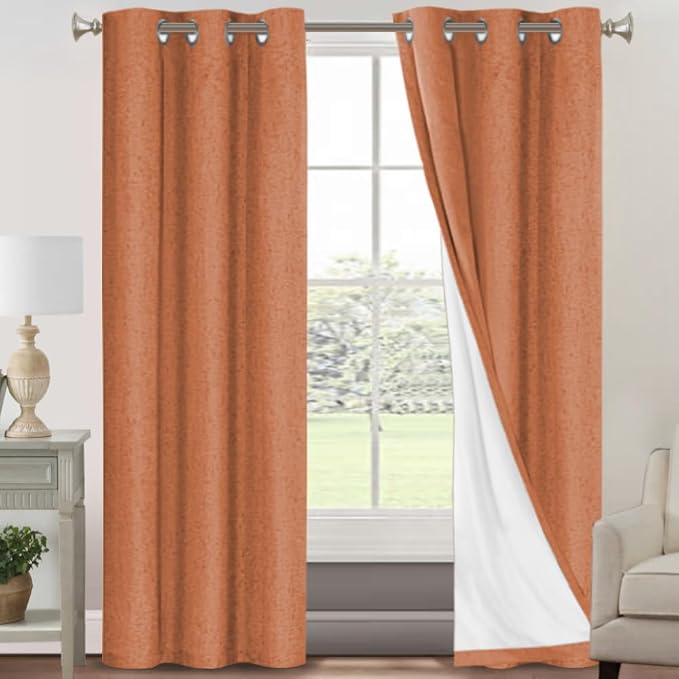 PrinceDeco 100% Blackout Curtains 84 inch Length 2 Panels Set Anti-Rust Grommet - Image 9