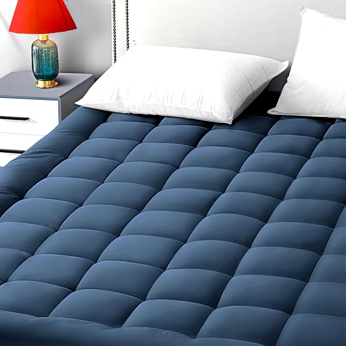 EASELAND Full Size Mattress Pad Pillow Top Mattress Cover Quilted Fitted by EASELAND