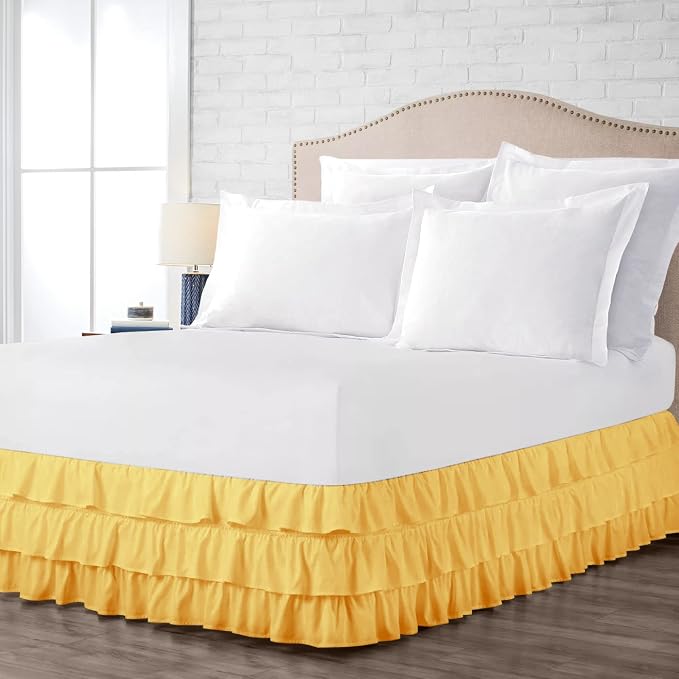 Multi-Ruffle Bed Skirt, Soft Multi Elastic Dust Ruffles - Image 5