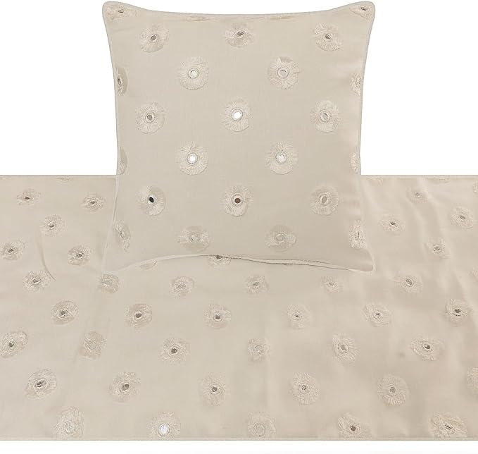 The HomeCentric King Queen Twin White Decorative King 90"x18" Bed Runner - Image 2