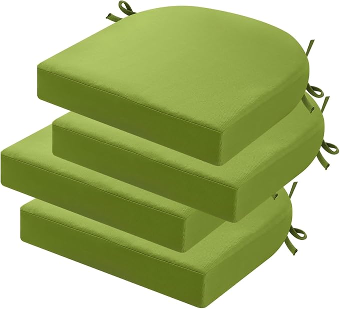 idee-home Outdoor Chair Cushions Set of 4, Thick 17" x 17" x 3" Patio Chair by idee-home