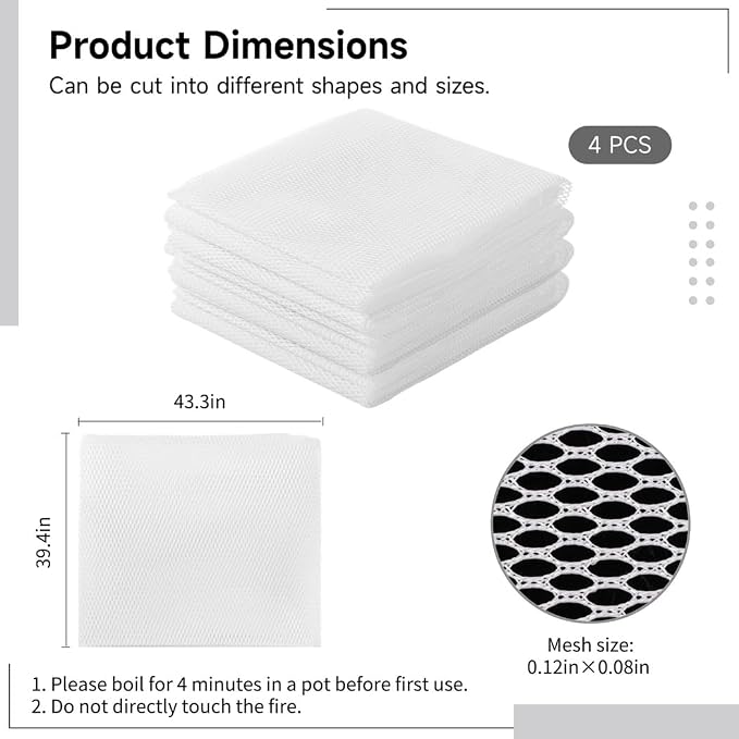 4 Pcs Rice Net, Sushi Rice Cooking Net, 43.3"×39.4" Fine Mesh Rice Cooker - Image 3