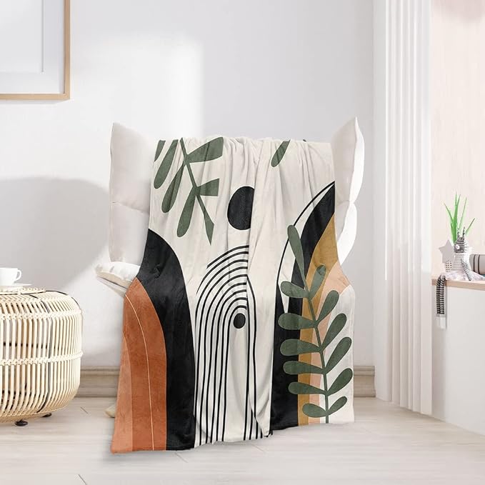 Abstract Modern Throw Blanket Boho Minimalist Mid Century Sun Aesthetic Soft - Image 2