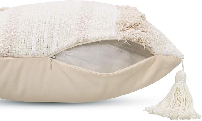 OJIA Boho Decorative Throw Pillow Cover, 20 x 20 Farmhouse Cute Pillowcase - Image 4