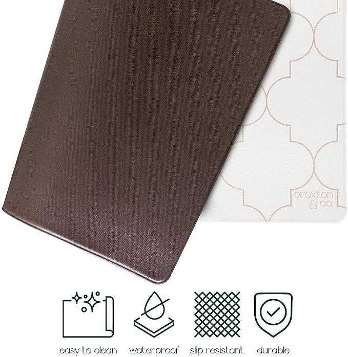 CROXTON & CO. Non-Slip Faux Leather Pet Feeding Mat - Image 3