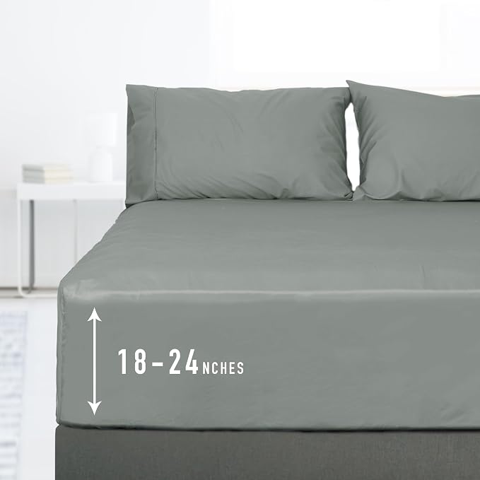 Sunflower California King Fitted Sheet, 1-Piece Extra Deep Pocket Fitted Bottom by SunflowerHometexUS