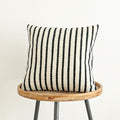 Jonhier White Striped Boho Throw Pillow Cover, Modern Boucle Textured Square by Jonhier