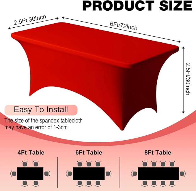Trlyc 2 Pack 6FT Spandex Table Cloth - Image 4