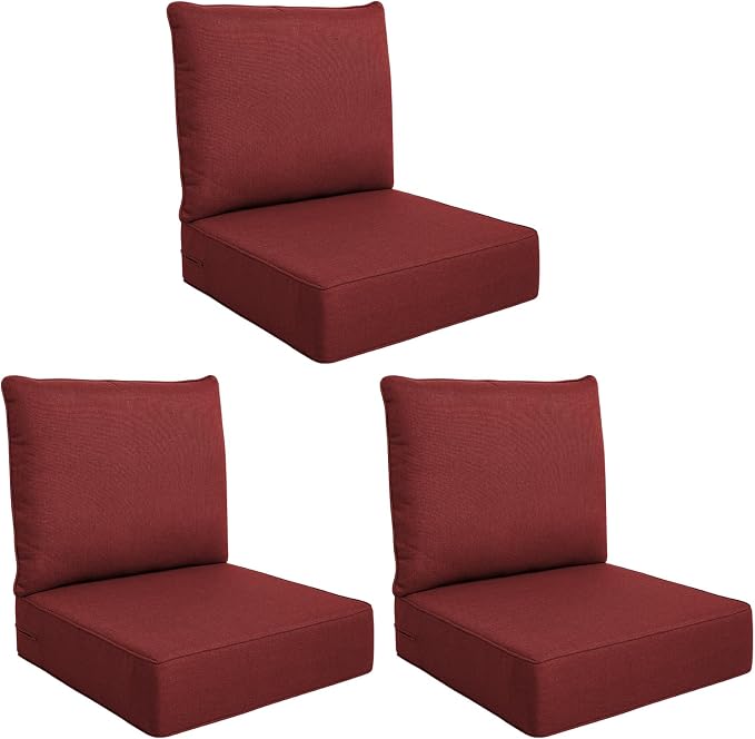 Luxury Outdoor Seat Cushion Set-24 x 24 x 6 Inch Outdoor Chair Cushions Set of 2 by NatureComfyOutdoorFurniture