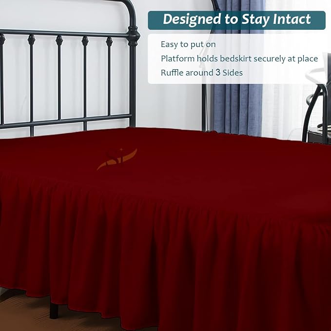 Shreem Linen Ruffled Bed Skirt - Image 7
