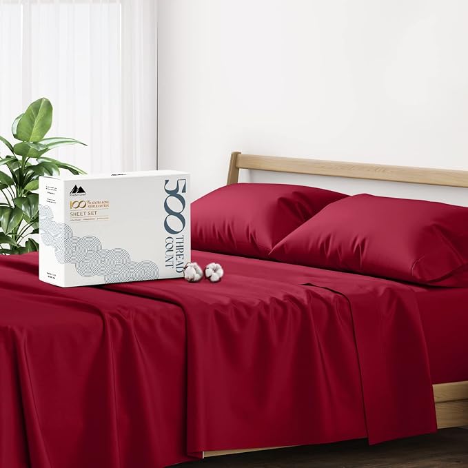 Mayfair Linen 500 Thread Count 100% Cotton Sheets King Size Bed Set by MayfairLinen