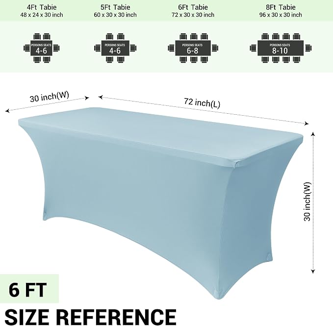 Obstal 6 Pack Spandex Stretch Table Covers - Image 4