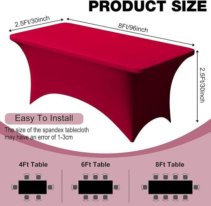 Trlyc 2 Pack 8FT Spandex Table Cloth - Image 4