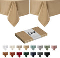 maxmill 2 Pack 60 x 84 Inch Beige Faux Linen Textured Rectangle Tablecloth by maxmill