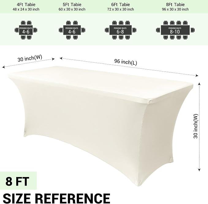 Obstal 8Ft Stretch Spandex Table Cover - Image 4