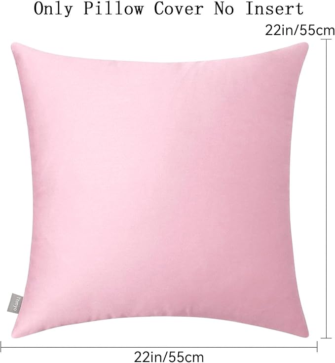 4-Pack 100% Cotton Comfortable Solid Decorative Throw Pillow Case, Thmyo Square - Image 4