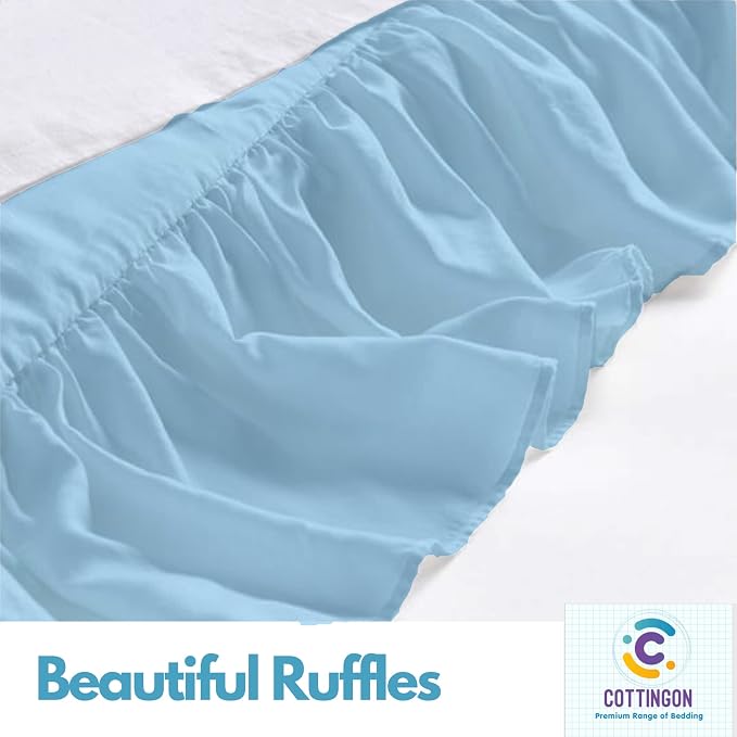 Ruffled Bed Skirt with Split Corners-Dust Ruffle - Image 5