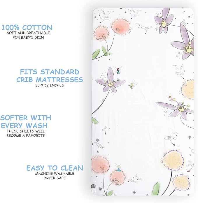 JumpOff Jo - Fitted Crib Sheet, Super Soft Breathable 100% Cotton Baby Crib - Image 2