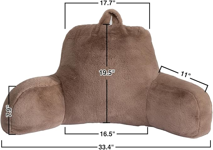 Holawakaka Large Faux Fur Bed Rest Pillow - Image 2