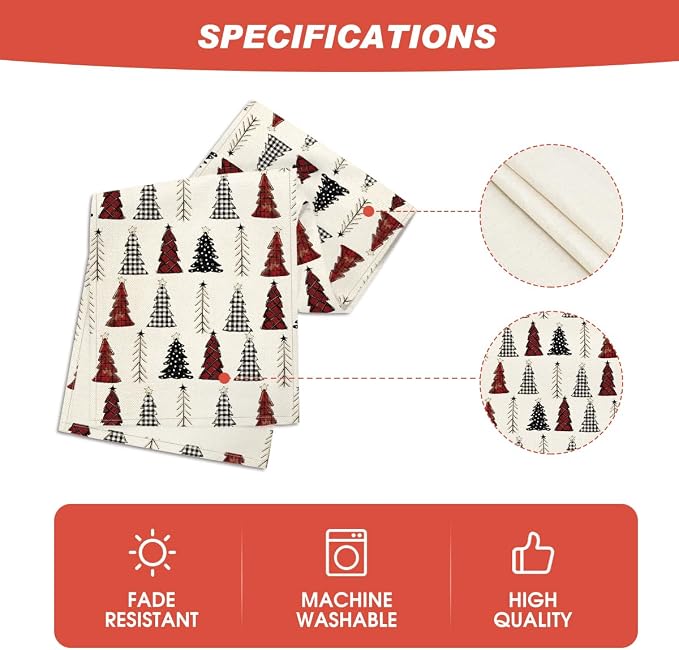 Artoid Mode Xmas Tree 2PCS Christmas Table Runner, Seasonal Winter Kitchen - Image 6