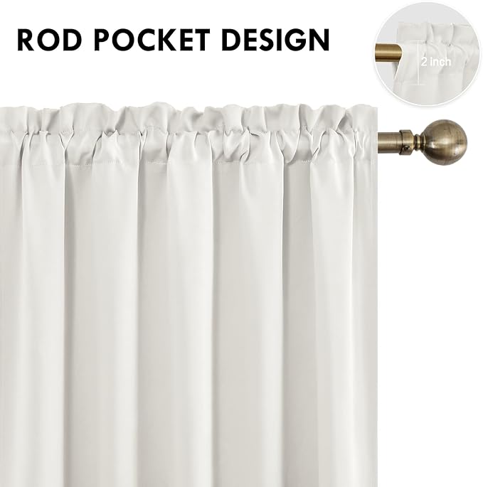 DWCN Short Ivory Blackout Curtains - Image 4