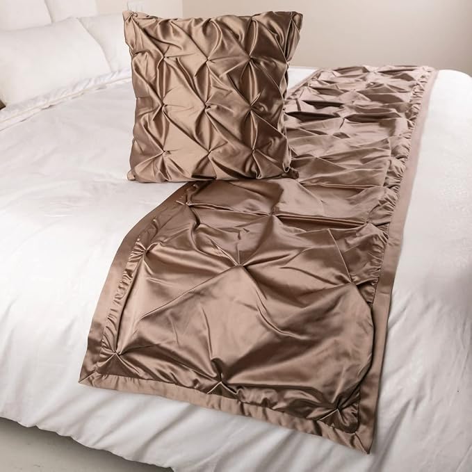 The HomeCentric Beige Bed Runner Without Pillow Cover, King Size 90"x18" - Image 5
