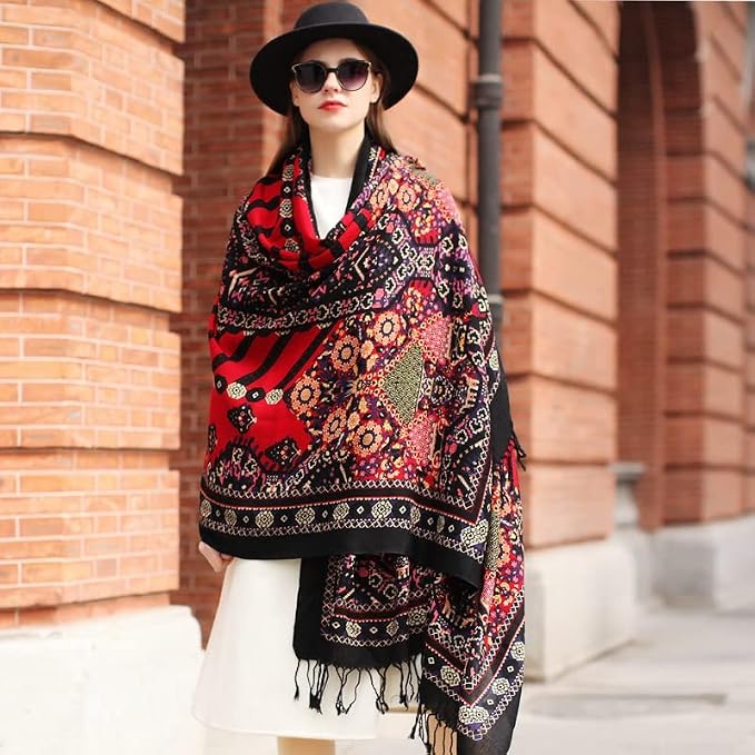 DANA XU 100% Merino Wool Pashmina Shawl - Image 9