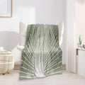 Boho Moss Green Sunrise Mid Century Throws Blankets Modern Abstract Decorative by Reateforin