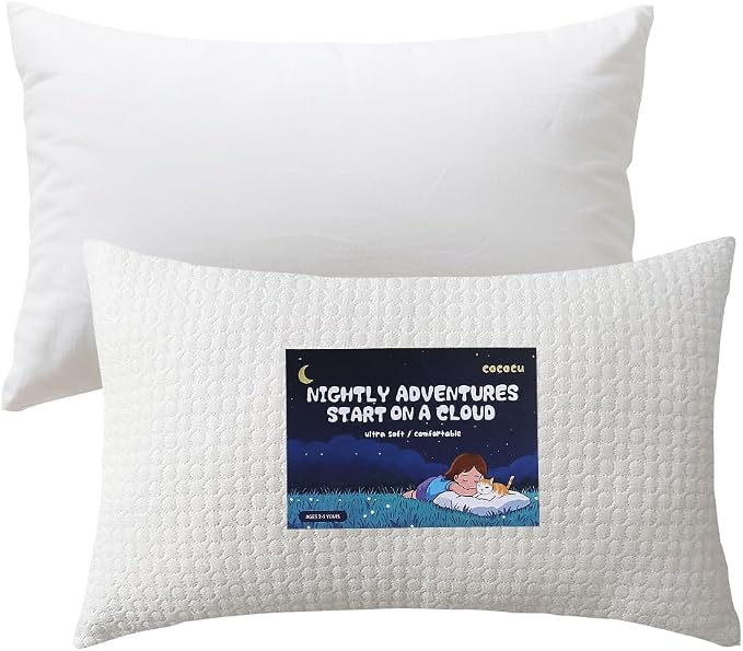 Toddler Pillow for 2-5 Year Olds, Organic Cotton Toddler Crib Pillow by Unknown
