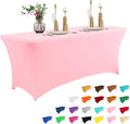 IVAPUPU 8FT Table Cloth for Rectangular Fitted Events Stretch Pink Table Covers by IVAPUPU
